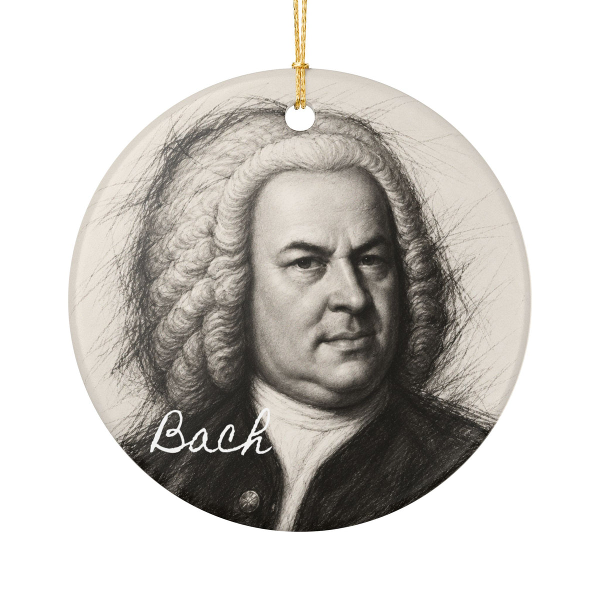 Bach Portrait Ceramic Ornament