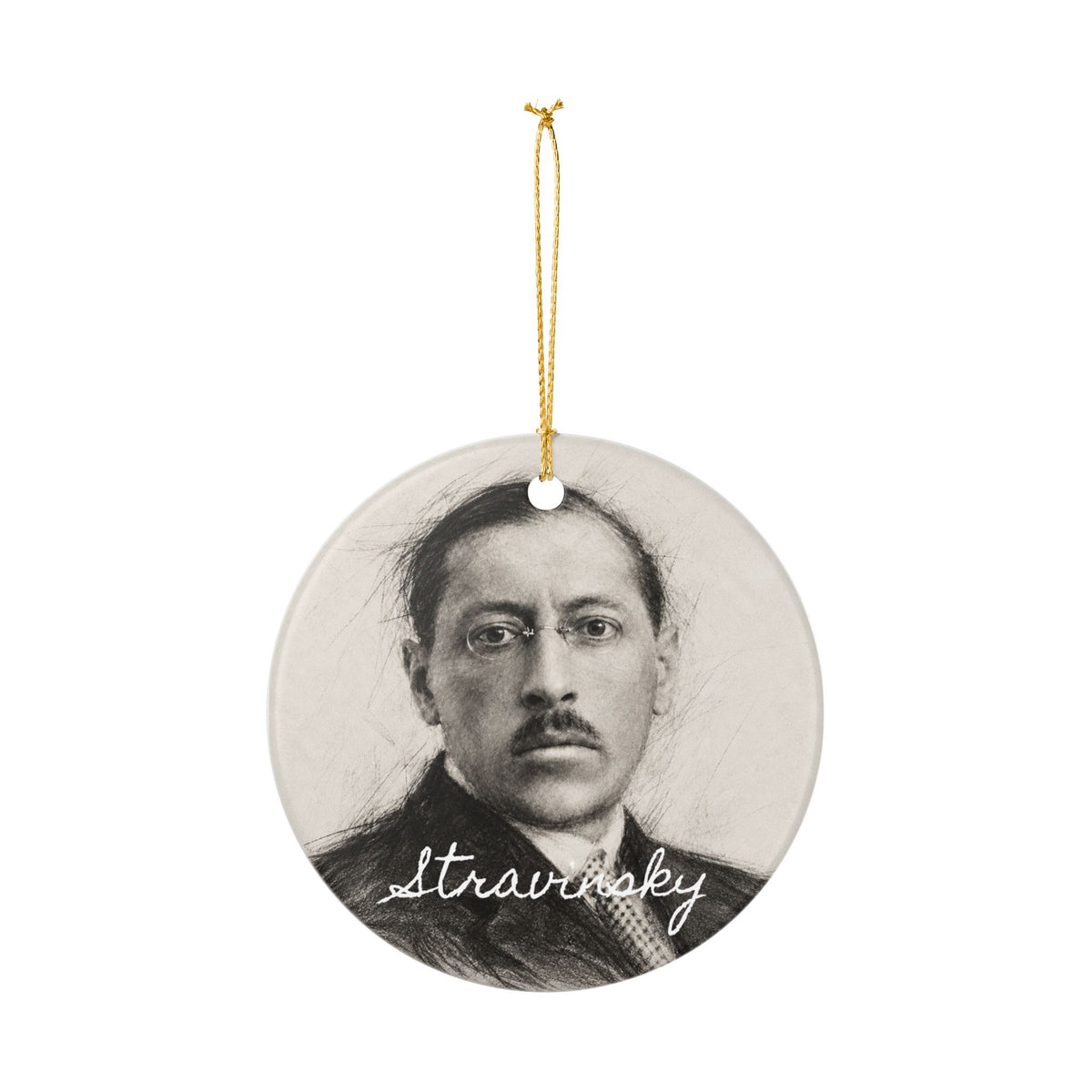 Stravinsky Portrait Ceramic Ornament