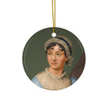 Jane Austen Portrait Ceramic Ornament — Classic Literature Holiday Decoration