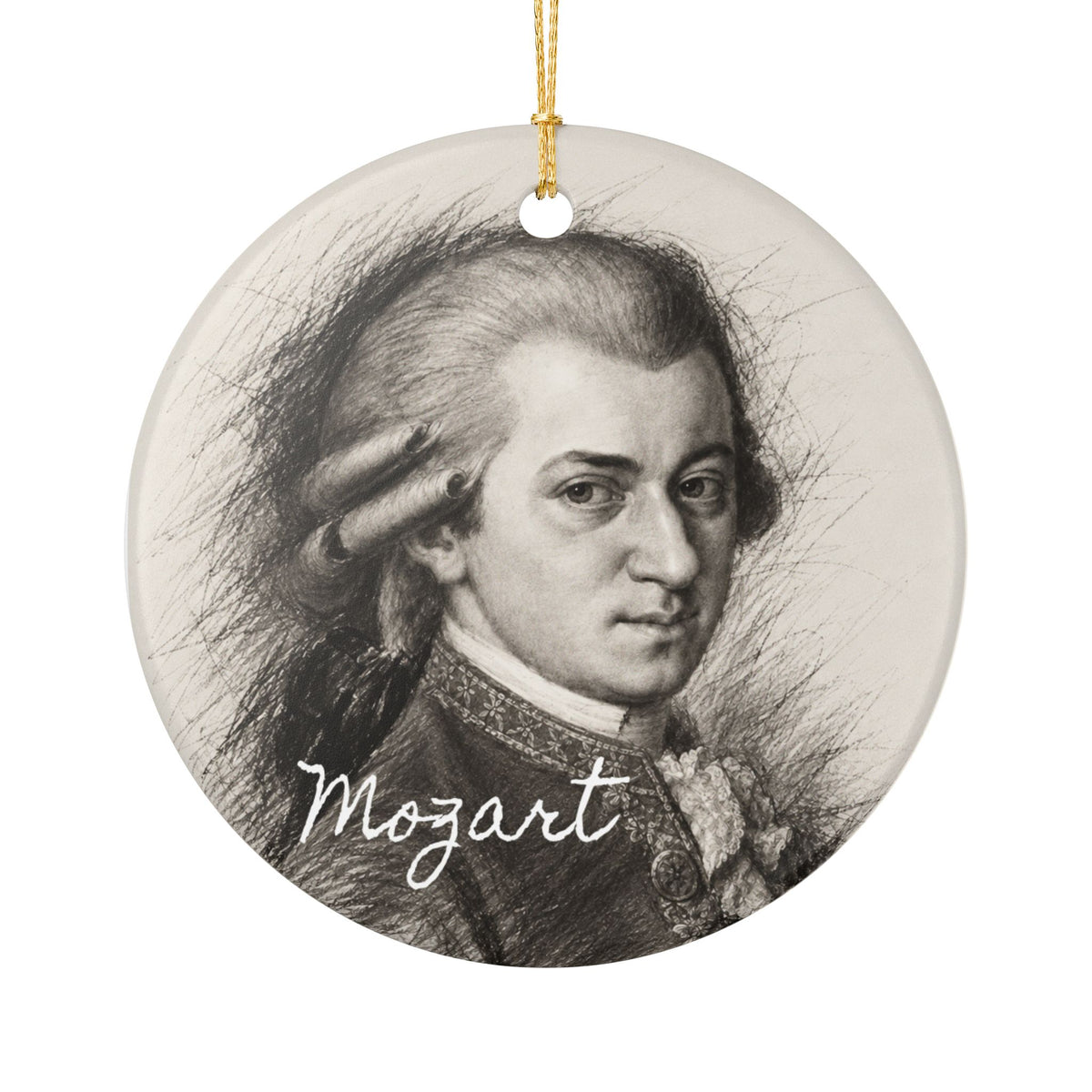 Mozart Portrait Ceramic Ornament